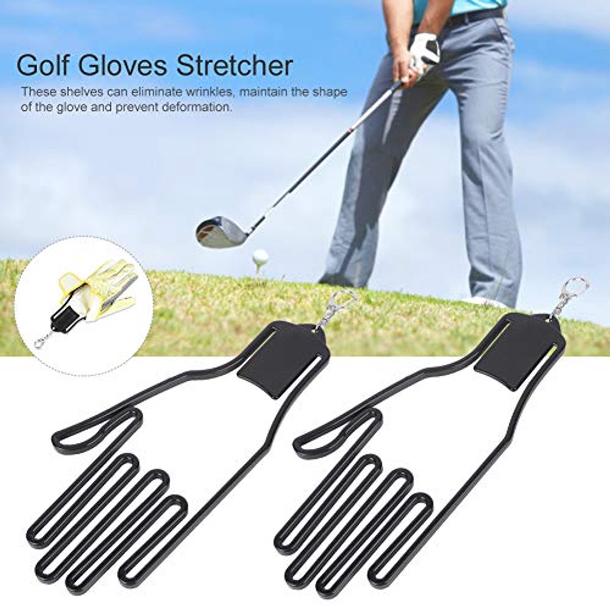 2-Pack Glove Supports - Black Plastic Frame to Prevent Deformation - For Golf & Outdoor Gloves — image 4