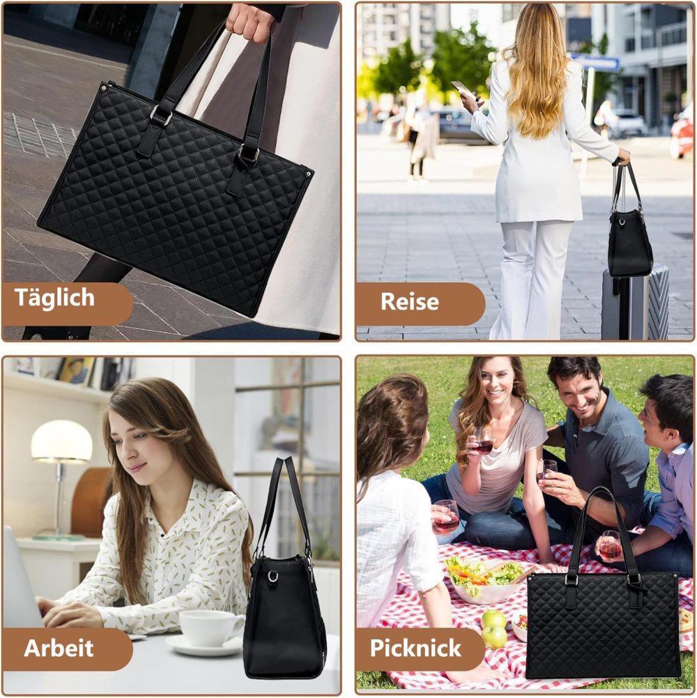 15.6 Inch 2-in-1 Insulated Leak-Proof Cooler Bag with Laptop Compartment, Beige โ image 6