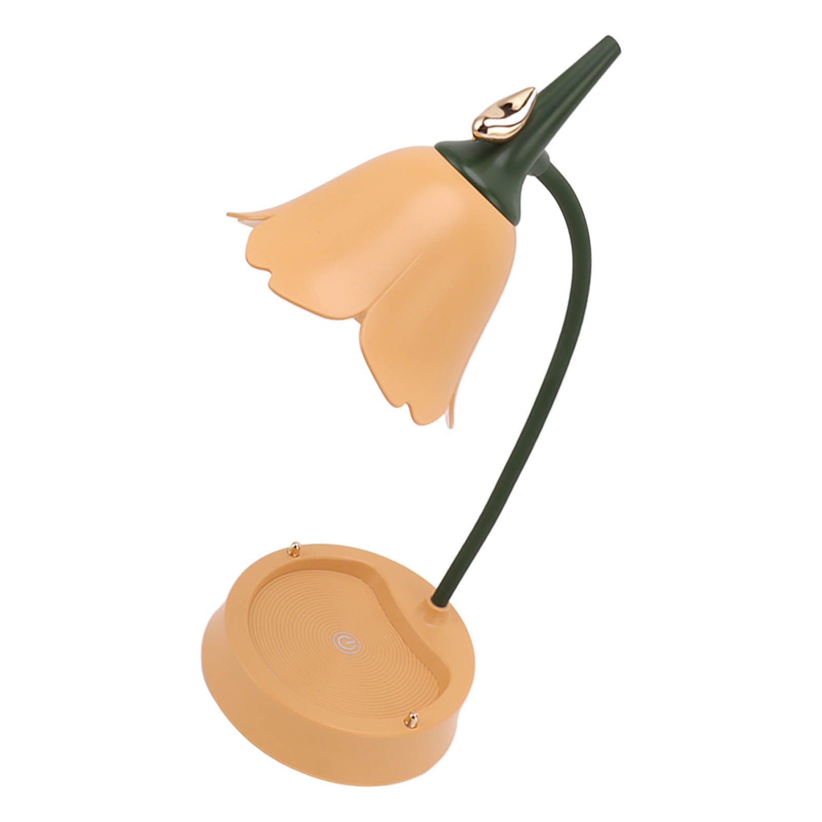 3W LED Touch Desk Lamp 3 Gear Dimmable Foldable Petal Shape Desktop Table Light USB 5V Orange — image 6