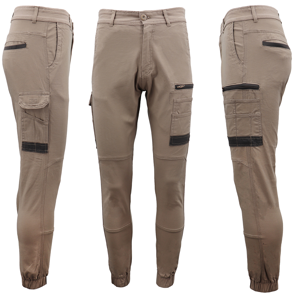 Men's Cargo Cotton Drill Work Pants UPF 50+ 13 Pockets Tradies Workwear Trousers, Khaki, 28 โ image 5