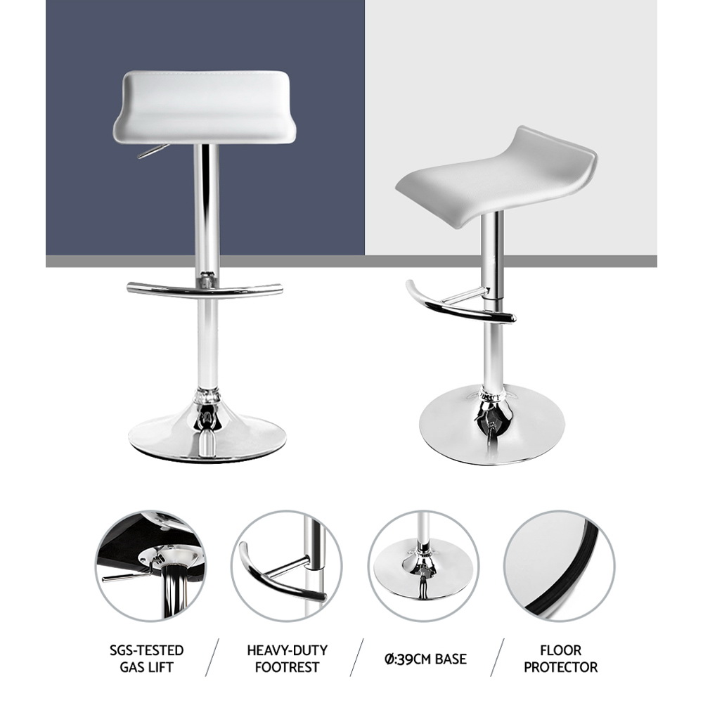 Artiss 4x Bar Stools Adjustable Gas Lift Chairs White β image 5
