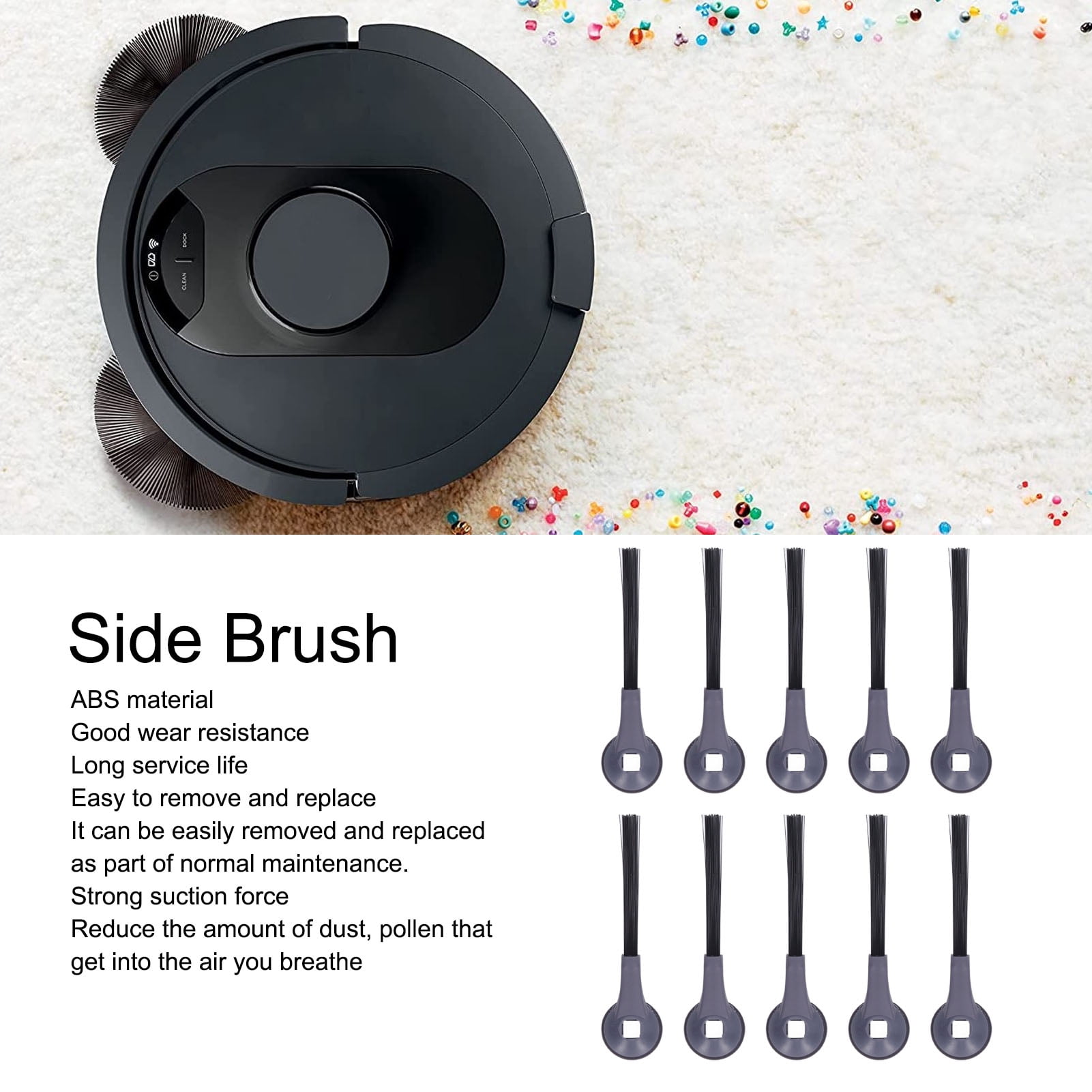 10 Pcs Side Brush Vacuum Cleaner Replacement Spare, Parts for Shark AV2501AE AV2502AE Sweeper Robot Vacuum Cleaner — image 2