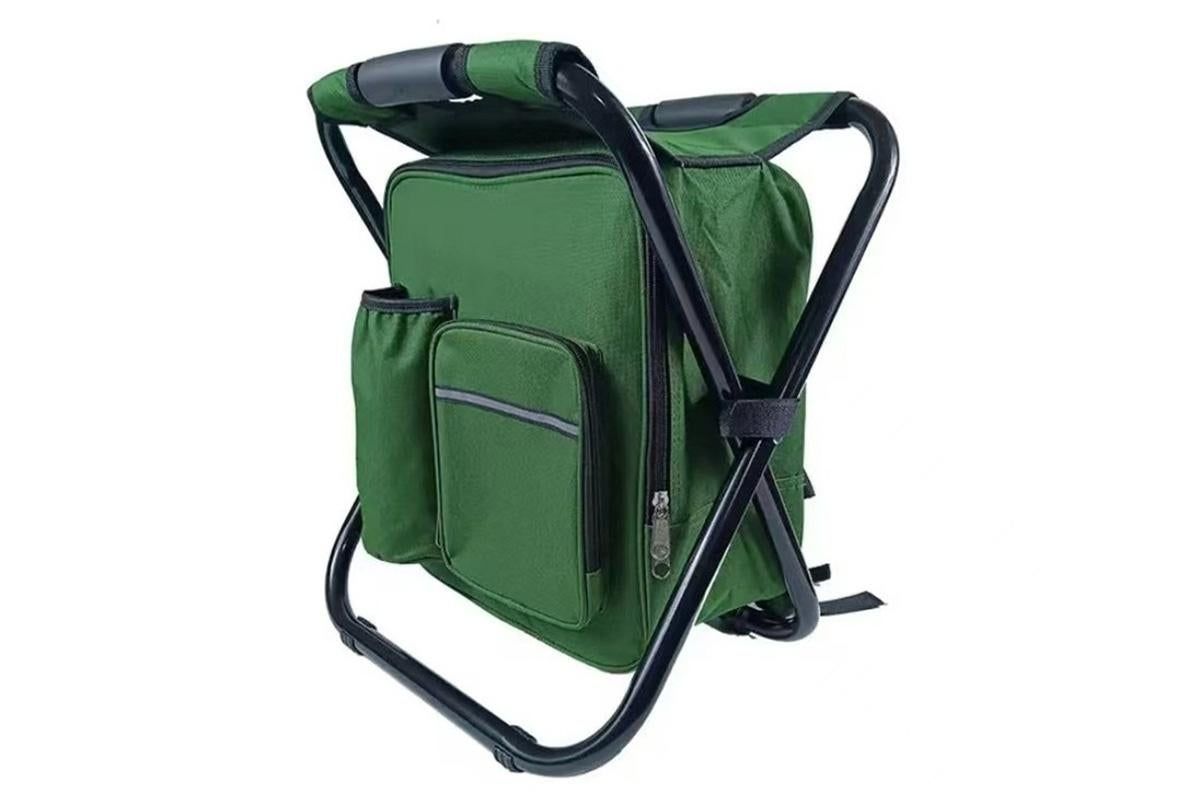 Portable Cooler Stool Multi-Function Folding Fishing Chair - Green — image 2