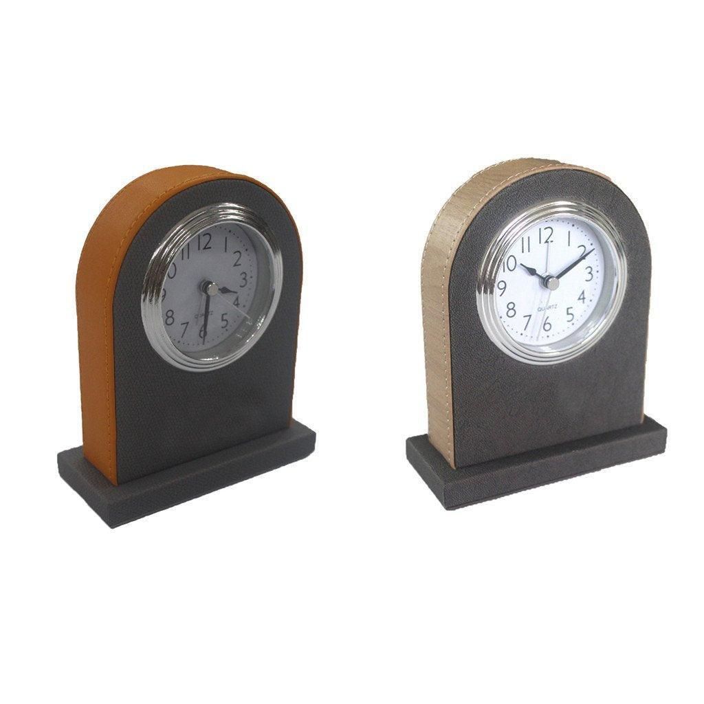 Classic Hotel Alarm Clock Quartz Movement Faux Leather Design with Clear Display - Orange โ image 3
