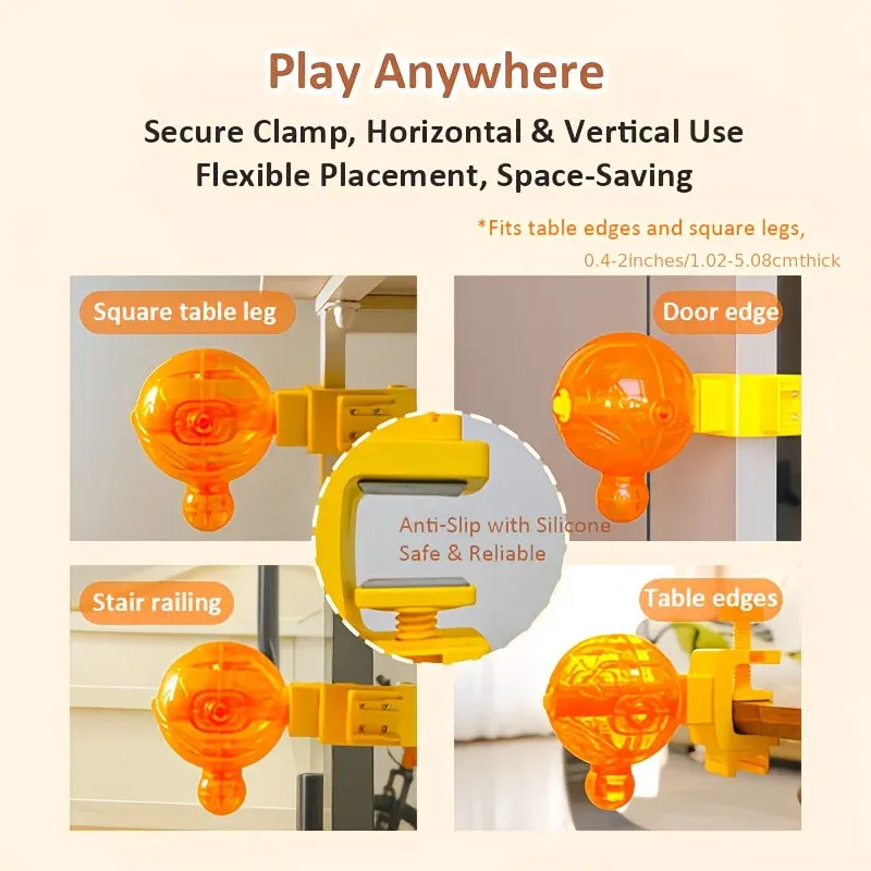 Pet Puzzle Spinning Feeder: 360° Slow Feeding Portion Control, Clip-On Installation, Eat While Playing/the little orange — image 6