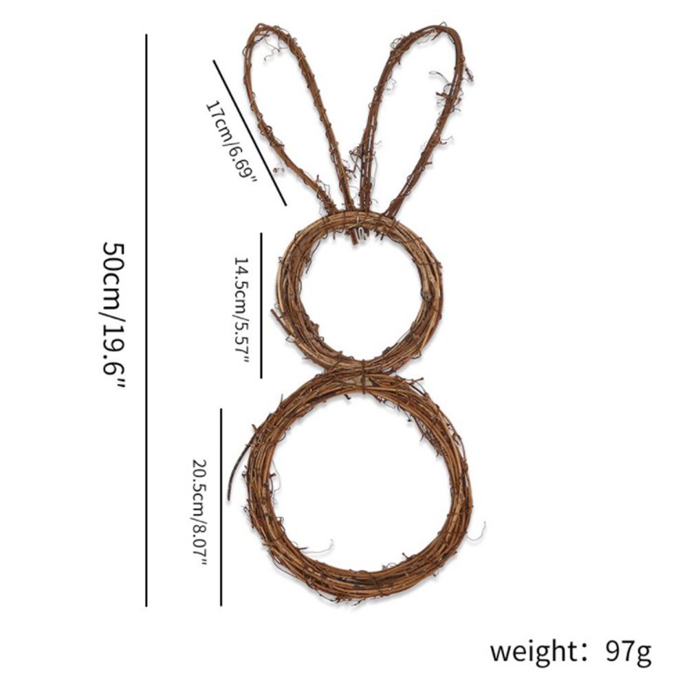 DIY Bunny Shaped Grapevine Wreath Easter Bunny Wreath Foldable Rabbit Rattan Garland for Courtyard and Lawn Decor — image 2