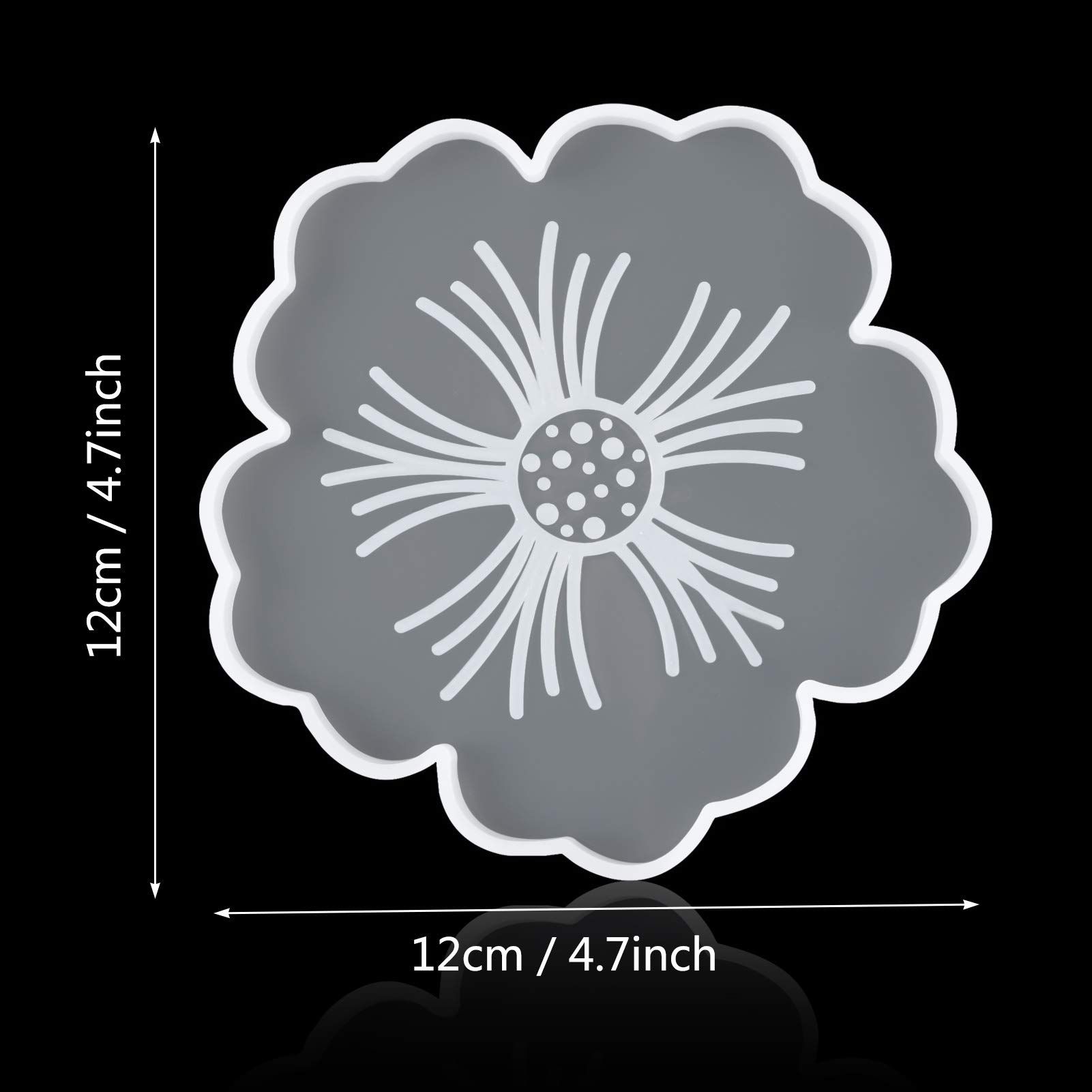 Silicone Coaster Molds, 4 PCS Flower Silicone Coaster Molds Coaster for Epoxy Resin Agate Coaster Cup Mat for Making DIY Craft — image 5