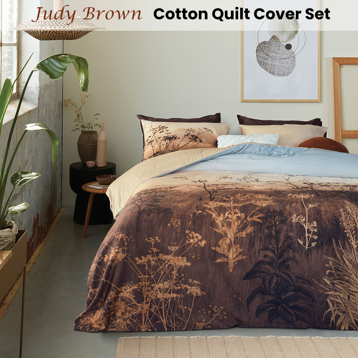 Bedding House Judy Brown Cotton Quilt Cover Set Queen — image 2
