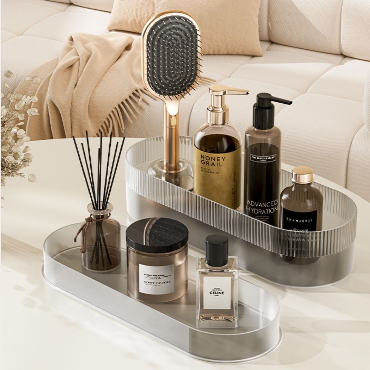 Air Cushion Massage Hair Brush Set with Wall Mount Holder Base - Pink โ image 5