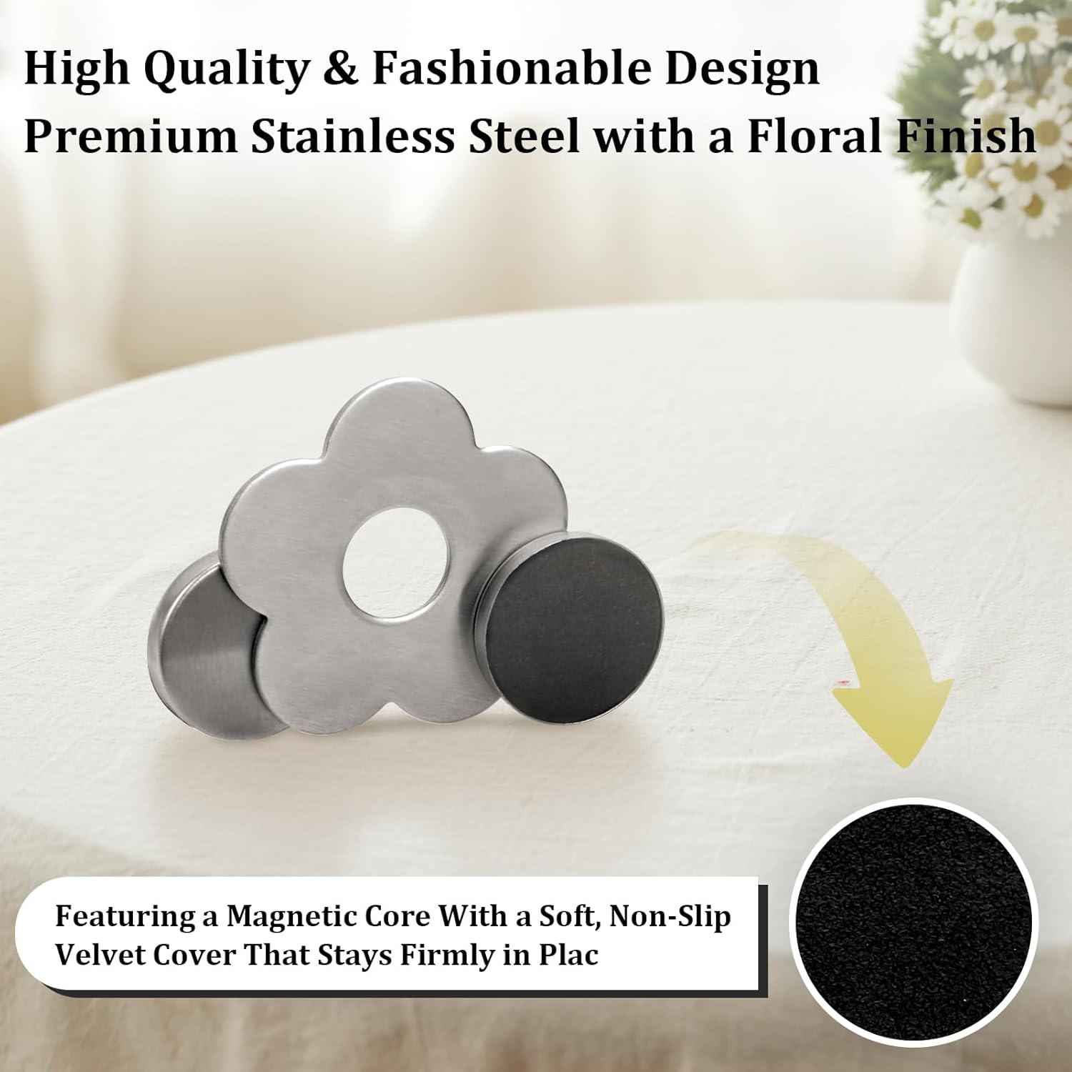 8 Pieces Magnetic Tablecloth Weights, Butterfly Design Windproof Stainless Steel Clips for Outdoor Picnic Table Covers, Silver โ image 3