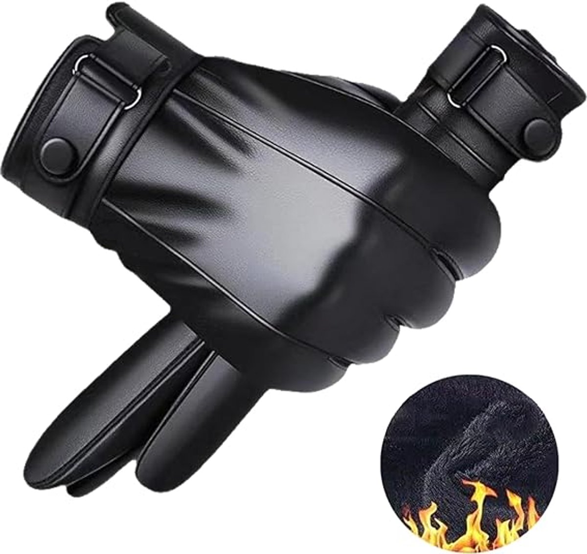 Gloves - Cycling Gloves - Winter Cycling Gloves - Touchscreen Gloves - Men's Leather Gloves - Winter and Outdoor Sports - Warm and Stylish Gloves