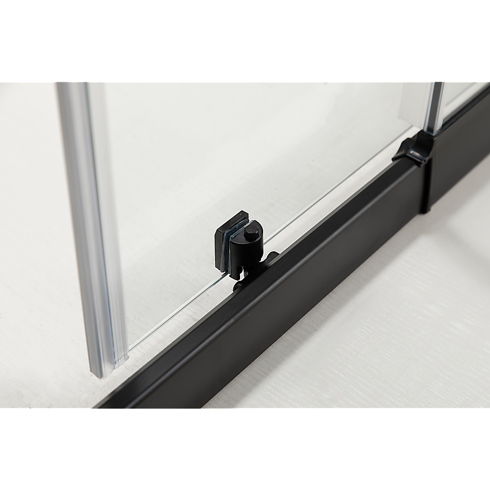 Adjustable 1300x920mm Single Door Corner Sliding Glass Shower Screen in Black โ image 5