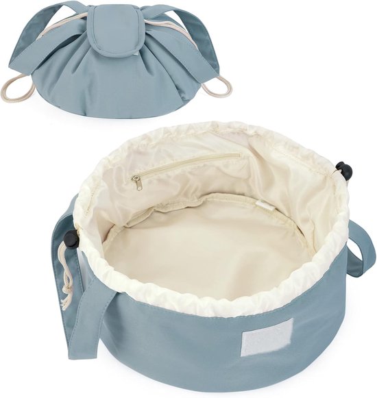 Foldable Drawstring Makeup Bag - Multifunctional Portable Travel Storage Bag for Cosmetics, Toiletry Bags & Accessories, Compact Durable Fabric Bag for Living