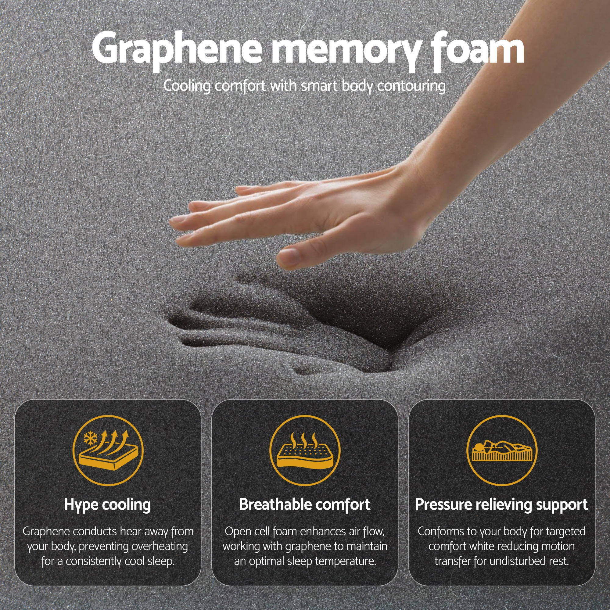 Giselle Bedding King Single Mattress 35cm Euro Top with Graphene Cooling Comfort Medium Firm โ image 6