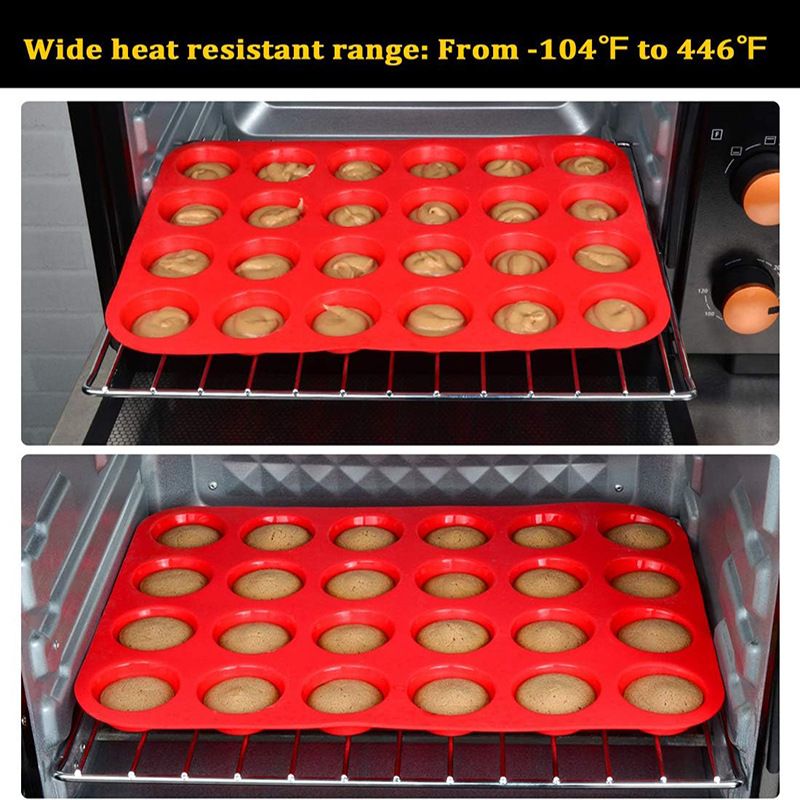 Silicone Mini Muffin Pan 24 Cups Mini Cupcake Pans, BPA Free Mini Muffin Tin for Baking Nonstick 1pcs โ image 2