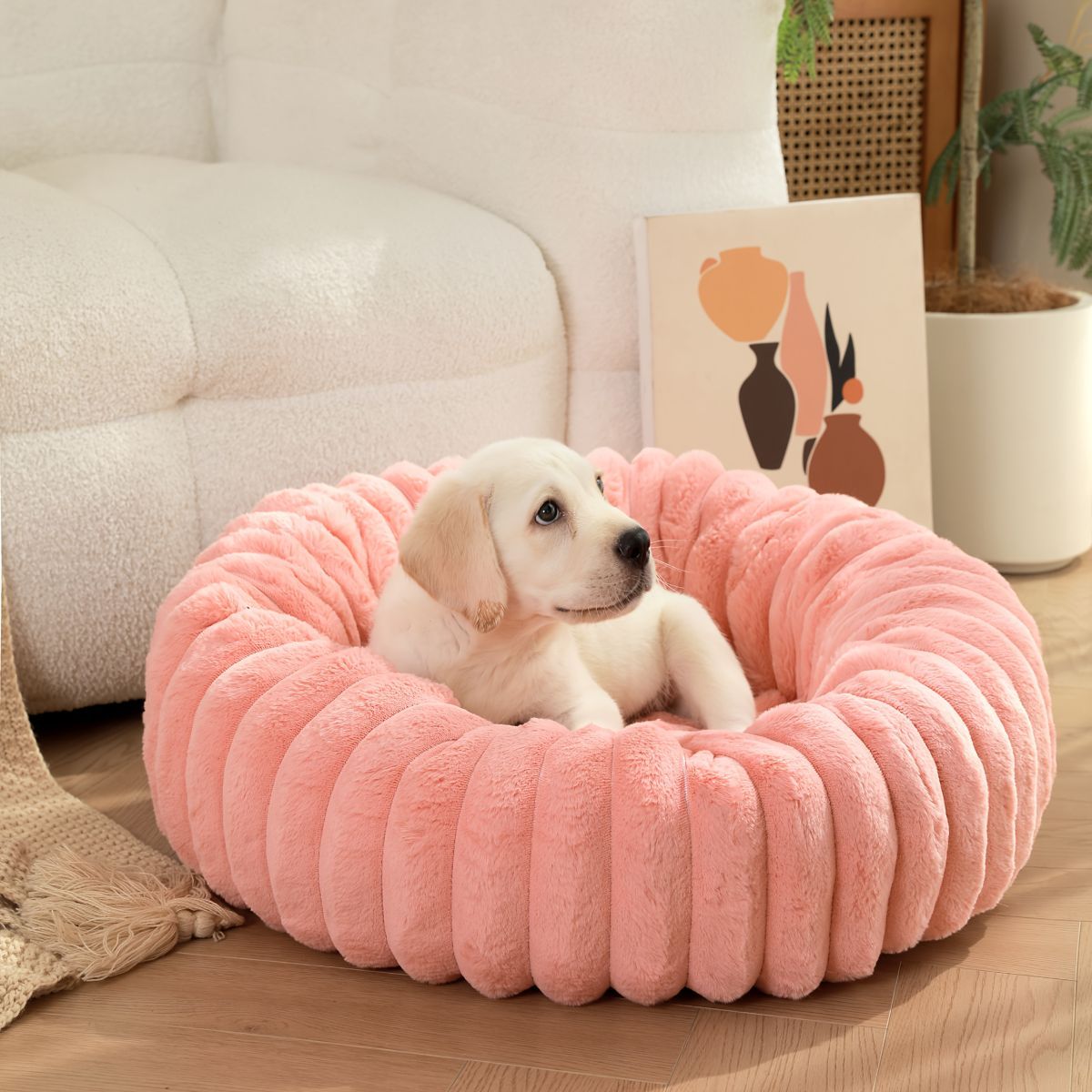 Pet Bed Dog Bed Cat Bed Small Dog Bed Medium Dog Bed Plush Pet Bed All-Season - Pink - Size 40-20-15 — image 6