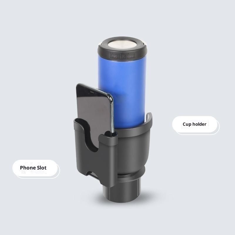 Cup Holder Expander Adapter with Phone Holder,2 in 1 Adjustable Cup Holder Car Cup Holder Black, Universal Vehicle — image 3