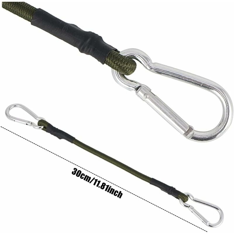 2 Pack 30Cm Heavy Duty Mini Bungee Cords With Carabiner For Camping, Luggage, Travel — image 2