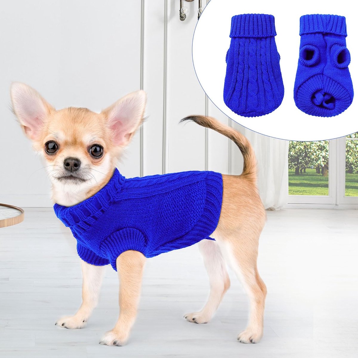 Dog Coat - Dog Sweater - Small Dog Sweater - Warm Dog Coat - Warm Puppy Sweater - Thick Knit Winter Sweater - Soft Roll Neck Sweater - Perfect for Small Dogs โ image 2