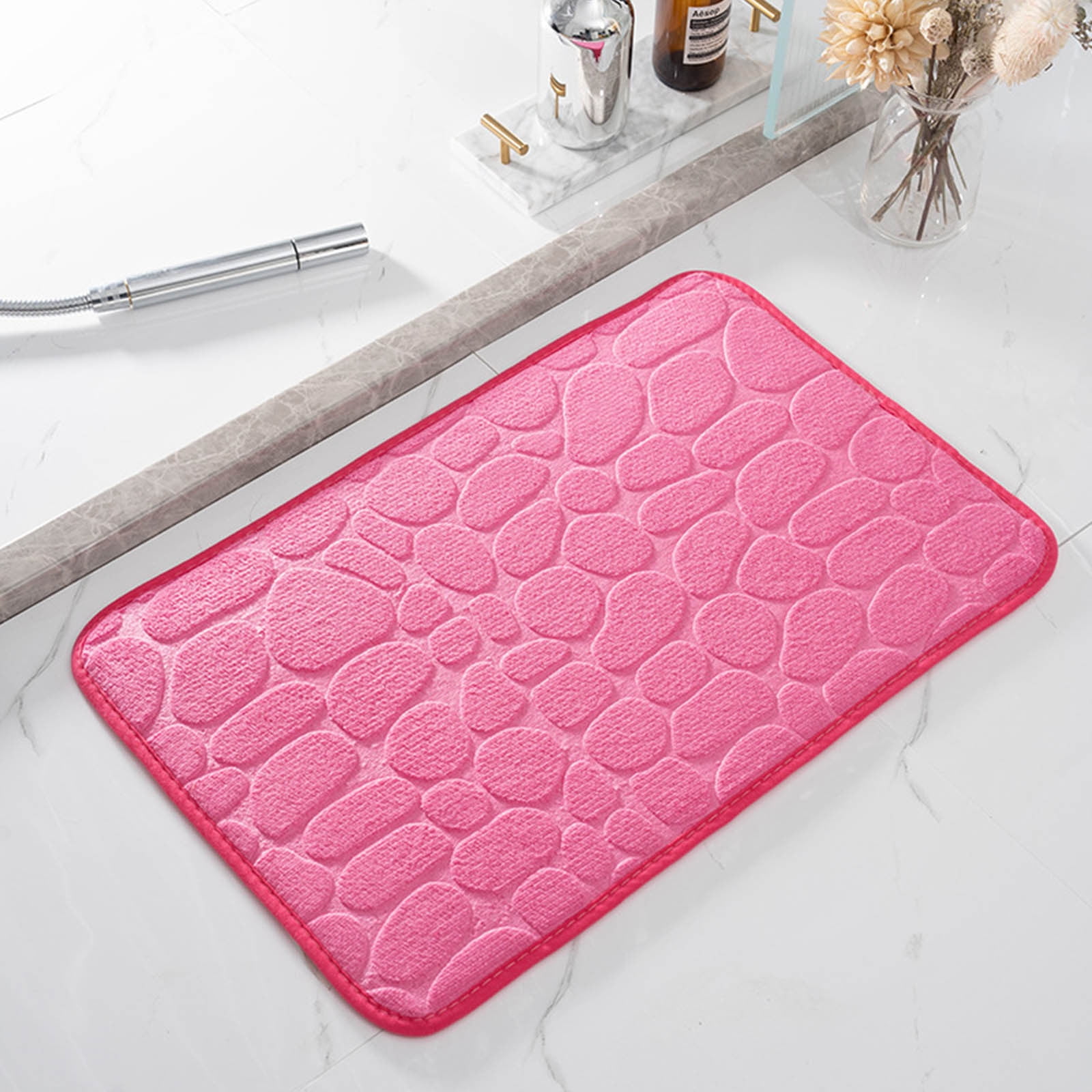 Bathroom Rugs - Ultra Absorbent Non-Slip Floor Bath Mat, Super Soft Shower Mat for Bath Tub, Machine Washable 16 × 24" (Brown) #B-Pink — image 5