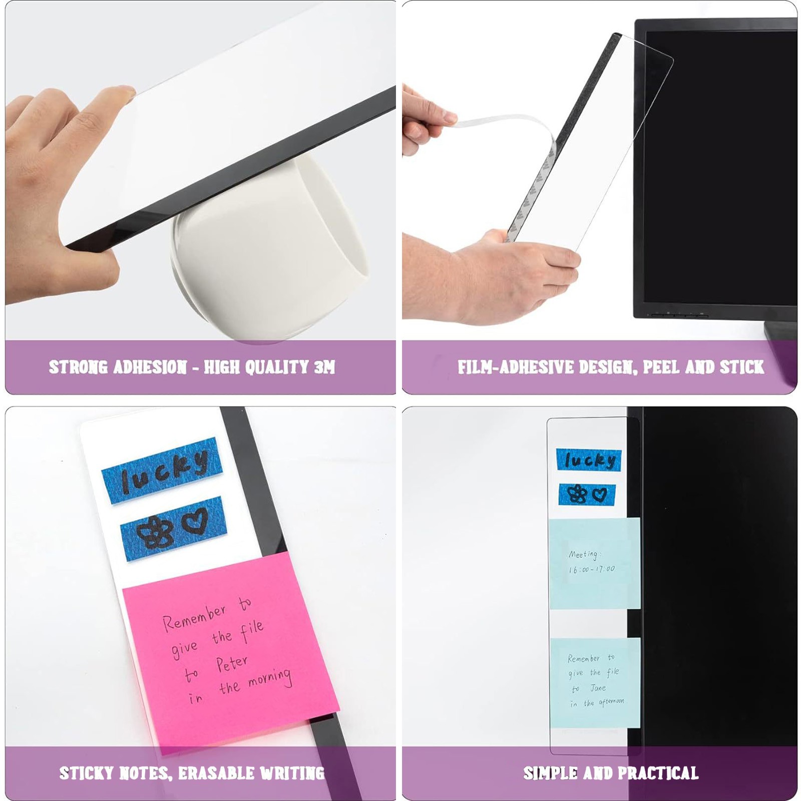 Office Desk Accessories Monitor Memo Board Computer Message Board Office Supplies for Women Men Computer Sticky Note Holder Home Office Accessories Desktop — image 5