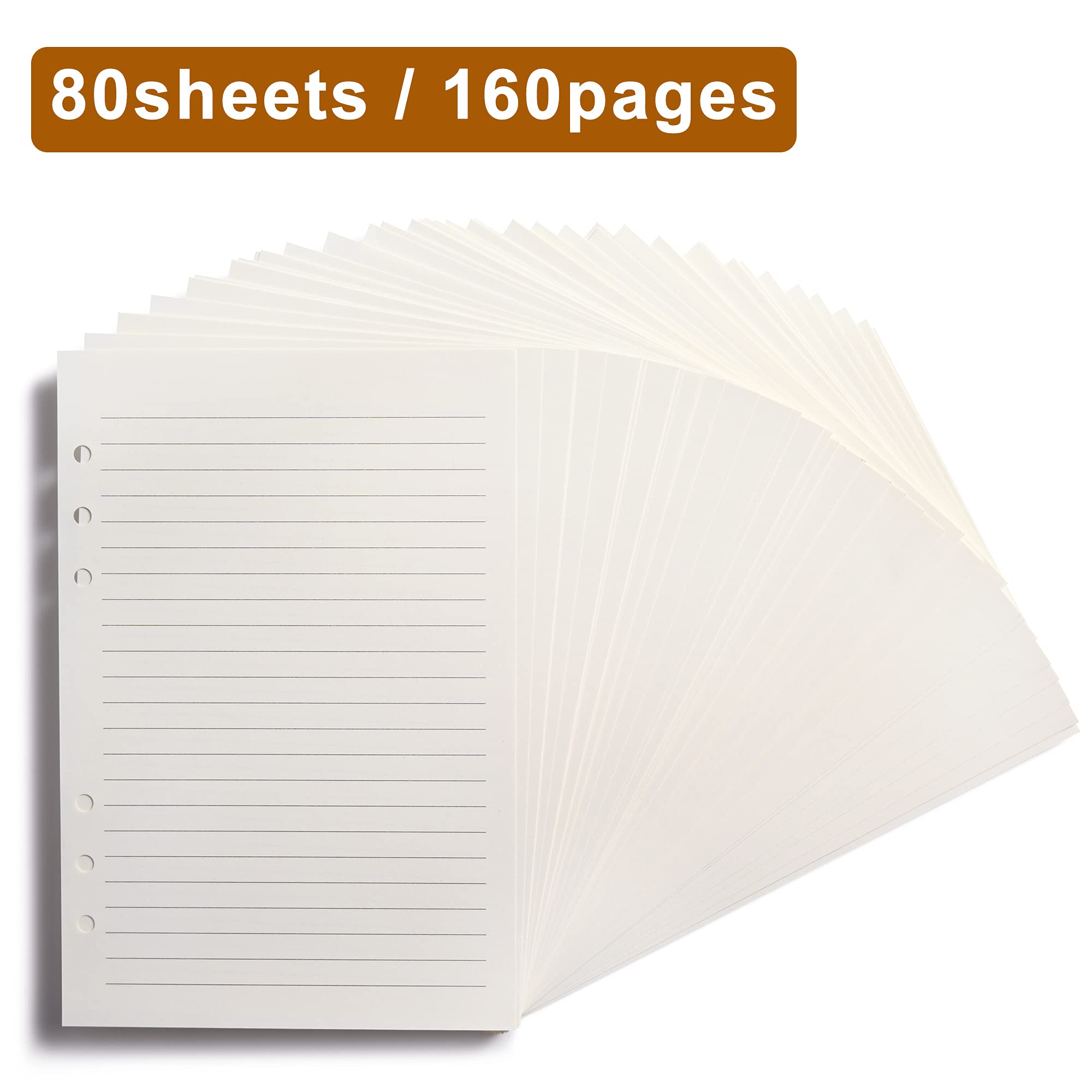 Refill A5 lined - Ring binder paper - Agenda refill - Notebook paper - Loose-leaf paper - School supplies - Office supplies - Writing pad - Notepad - 6 rings — image 4