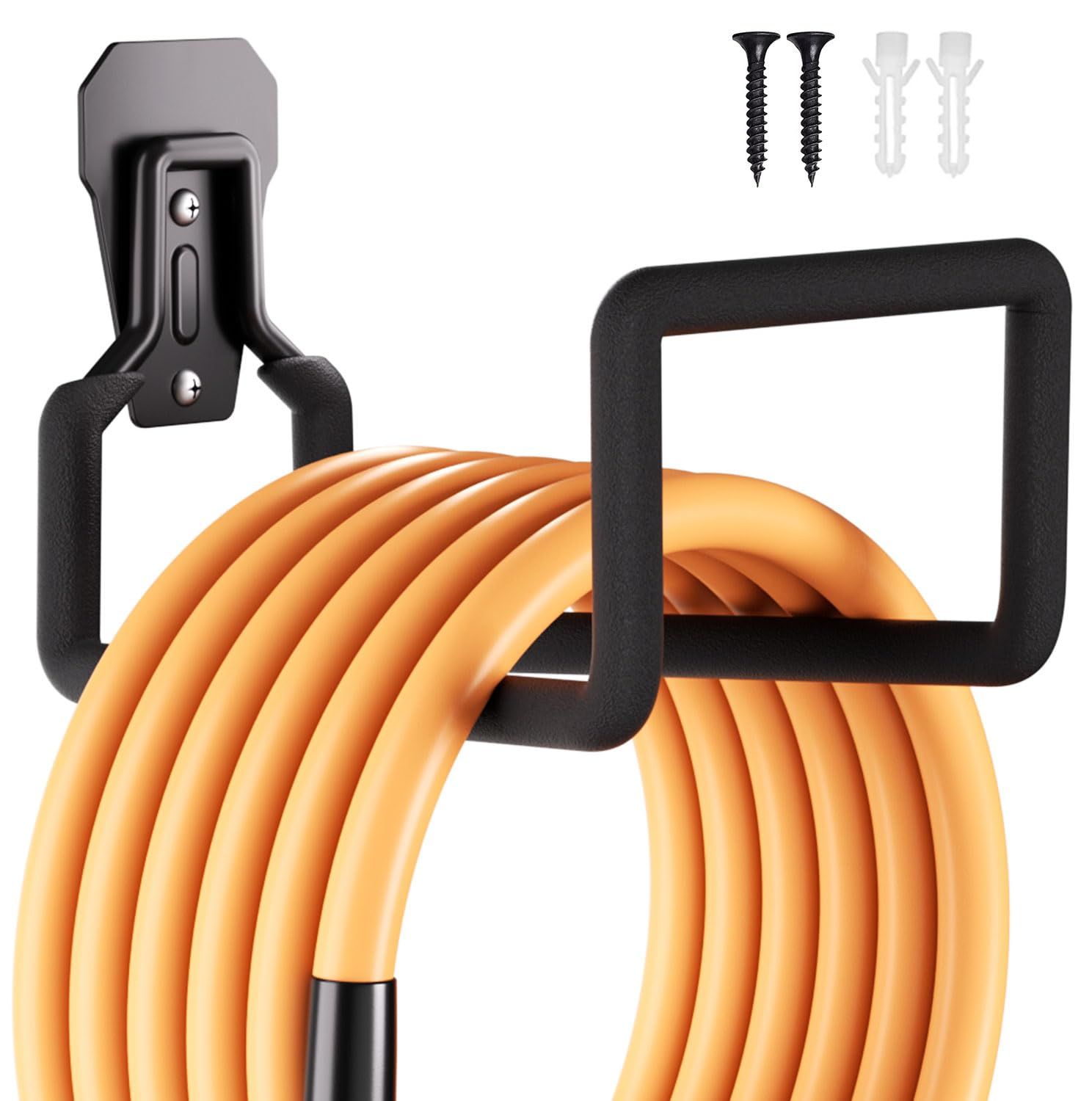 Garden Hose Holder Wall Mount,Heavy Duty Water Hose Hanger for Garage Outside,Metal Hose Reels Hose Rack for Garden Hose