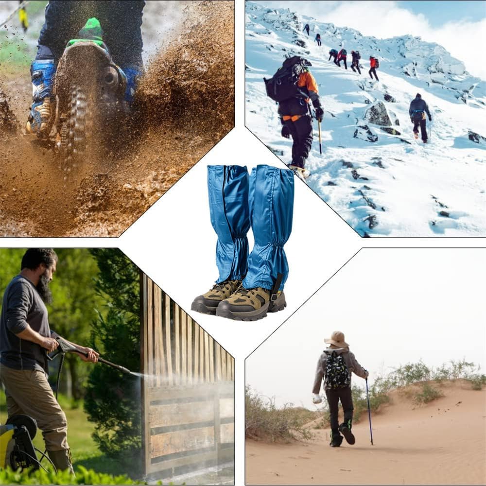 Waterproof Gaiters for Outdoor & Hiking - Protect Legs from Snow Mud & Branches - 600D Ripstop Fabric Adjustable Pair — image 6