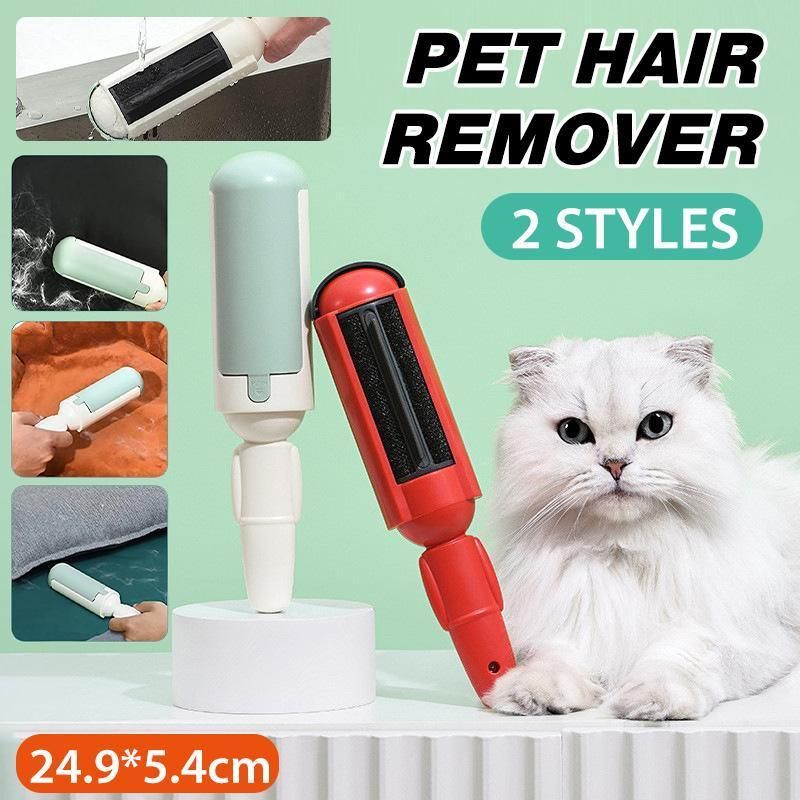 Pet Hair Remover Roller Self Cleaning Hair Remover Fur Removal For Dog and Cat - Red — image 2