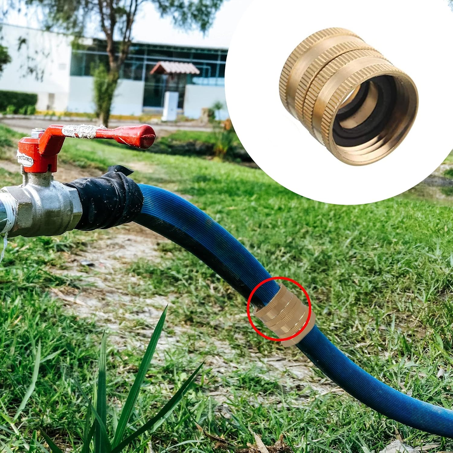 Garden Hose Adapter, 3/4 Inch Solid Brass Hose Connectors, 2 Pack Hose Connector with 2 Extra Washers (Female to Female) โ image 6