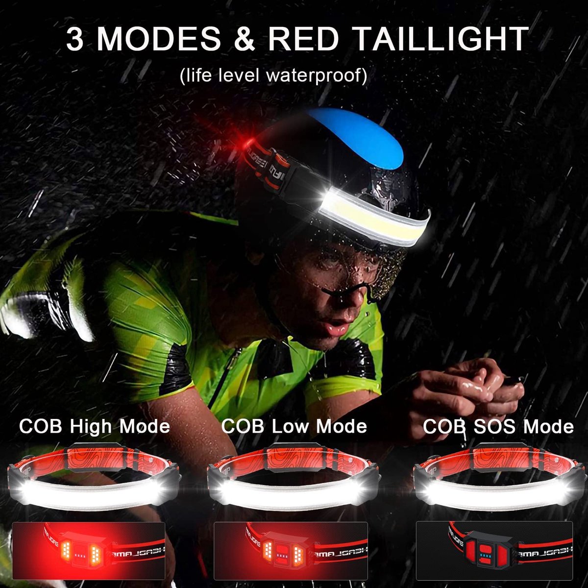 Headlamp LED Rechargeable - Headlight - 2-Pack Rechargeable LED Headlamp - 230° Wide Angle Lighting - High Lumens, 3 Modes - Lightweight Headlamp - Suitable — image 4