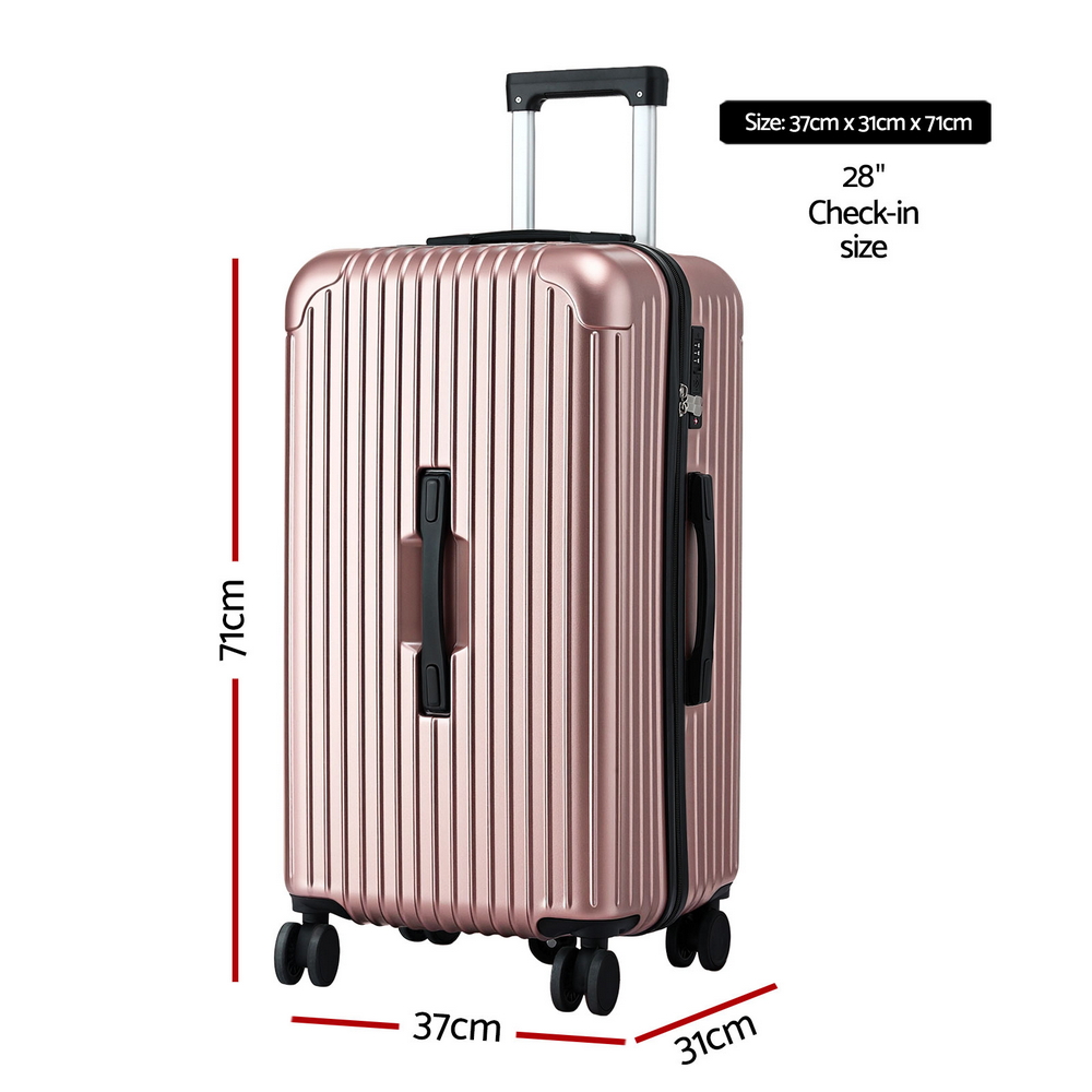 Wanderlite 28" Trunk Luggage Suitcase Travel 5 Wheels Type-C Port TSA Rose Gold — image 2