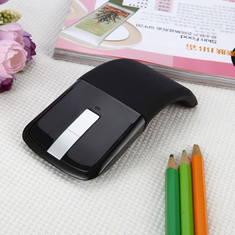Wireless Mouse Portable Foldable Optical Mouse Ergonomic Wireless Gaming Mouse with USB Receiver Office Tools Black — image 2