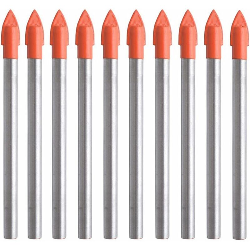 10 Steel Drill Bit For Tile Glass Ceramic Marble And Mirror 6Mm Tungsten Carbide Tip For Hard And Fragile Materials