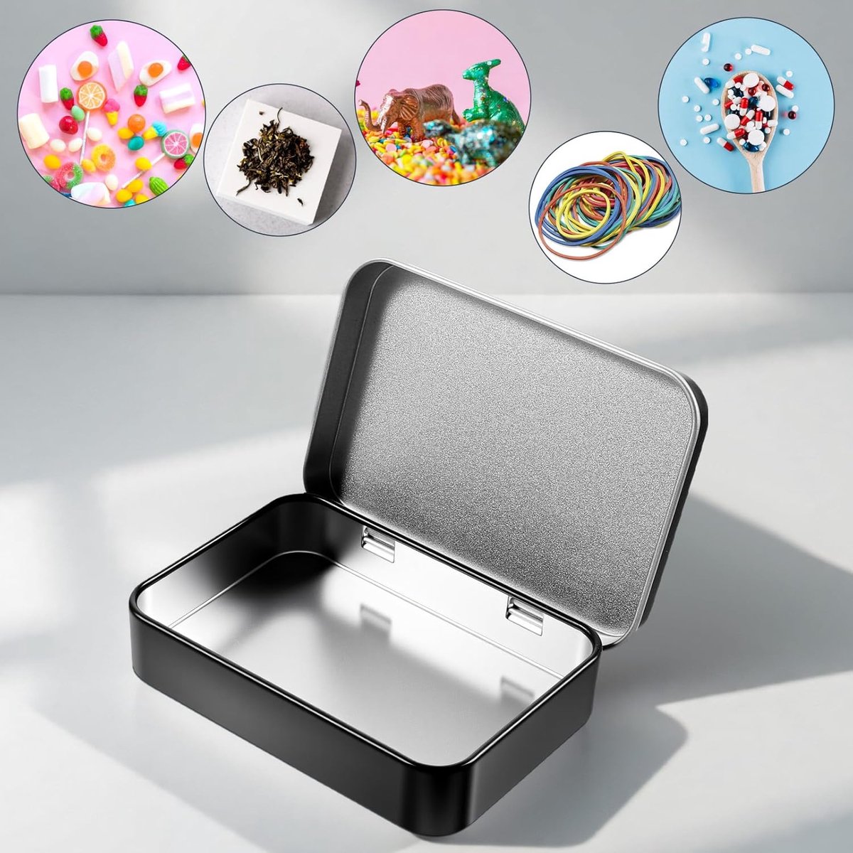 3 pieces - Iron box - Storage box - Portable box - storage box - jewelry box - metal hinged boxes - mini storage box with lids - for storing pins, candy โ image 3