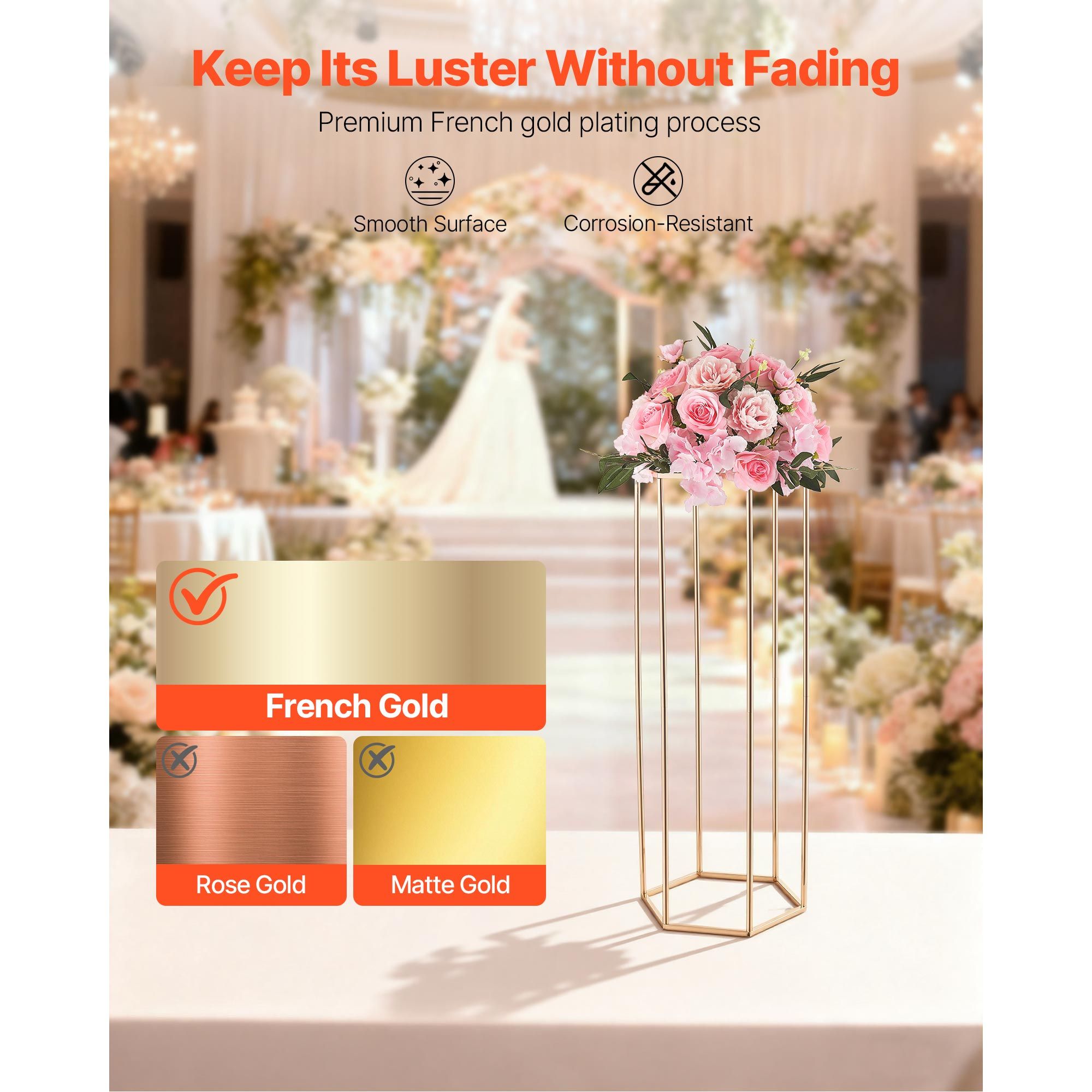 Wedding Flower Stand, 10PCS 80cm Column Flower Stand, Floral Stands with Acrylic Laminate, Hexagonal Cubic Floral Display Rack for Wedding, Party, Birthday — image 4