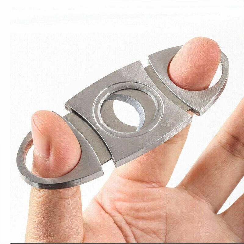 Cigar Cutter Double Blades Knife Scissors Stainless Steel Tobacco Tool — image 6