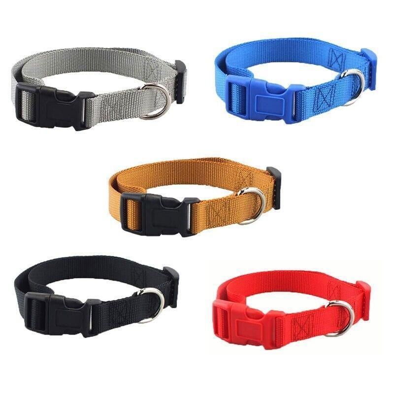 L Size Dog Puppy Pet Collar Adjustable Nylon Toy Large Pink Blue Red Black - Grey — image 3