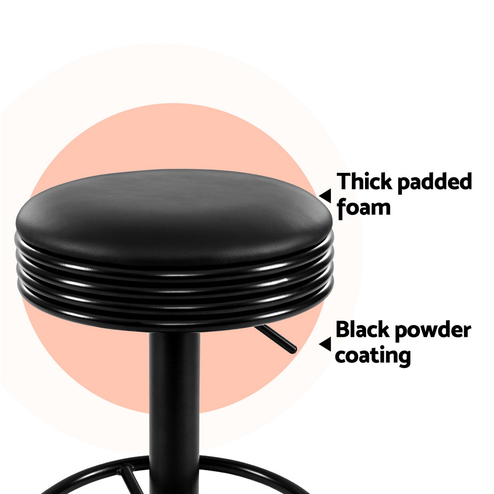 Artiss 4x Bar Stools Leather Padded Gas Lift Black — image 5