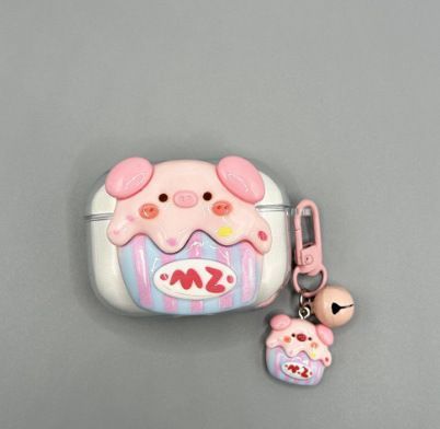 Strawberry Hat Pig Bluetooth Earphone Case + pendant AirPods 3 โ image 5