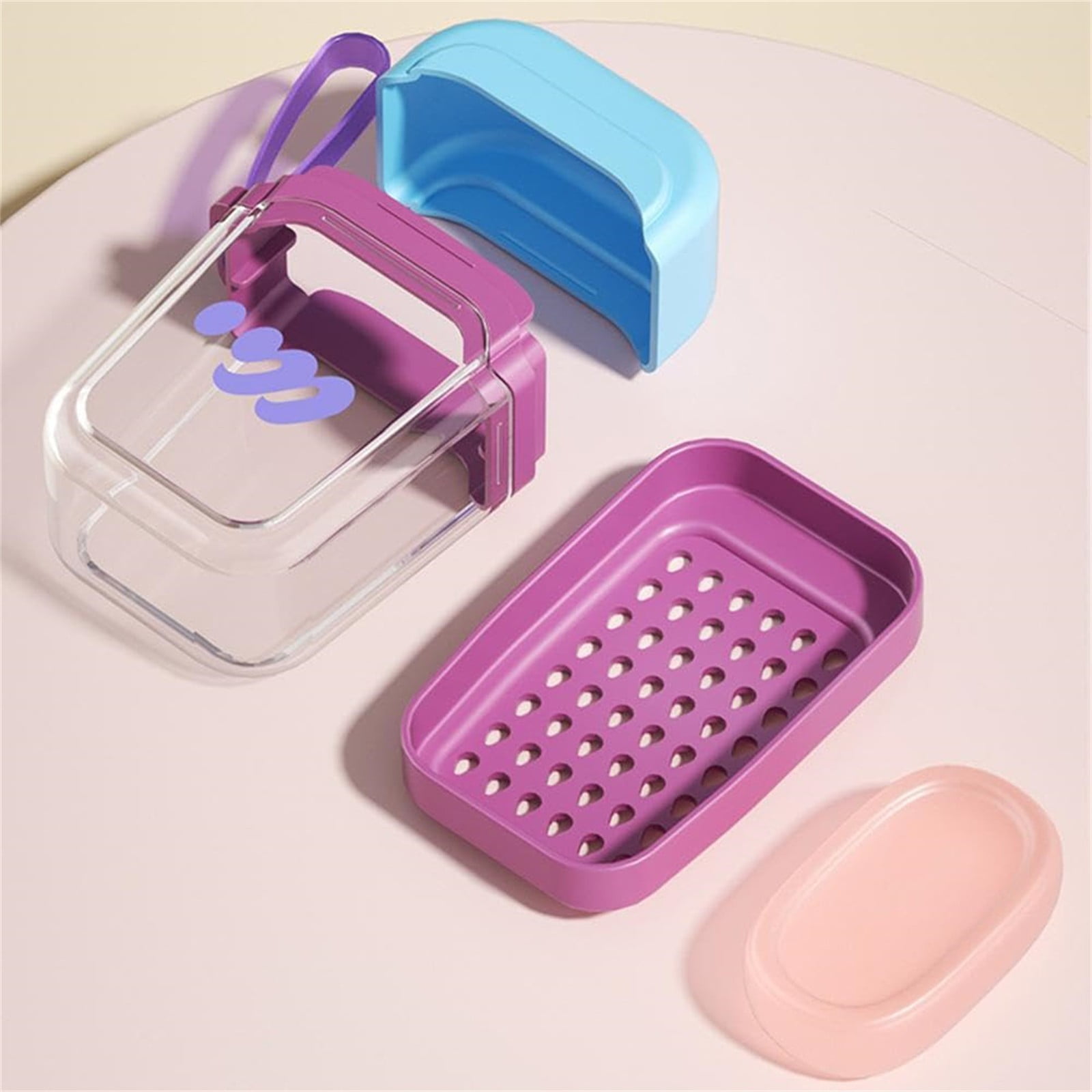 1 Piece Bar Soap Holder Dish for Shower, Travel Soap Case with Lid for Gym, Camping Essentials, Travel Size, Light Blue, 10.8 x 7.3 cm — image 4