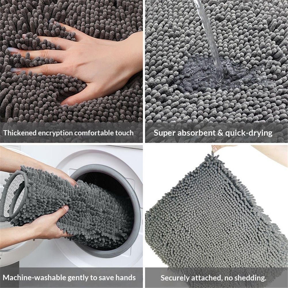 Bath Mat |Boho Bathroom Rug | Also Perfect for Kids Rooms, Nurseries, Bedside, dorms, Half Baths and Powder Rooms | Machine Washable, dark gray โ image 5