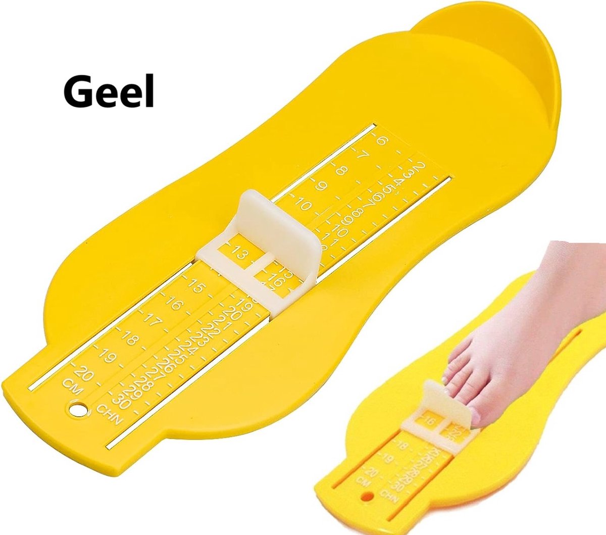 Child's Foot Measuring Tool | Child's Shoe Size Measuring Tool | Baby Shoe Measuring Tool | Baby Measurement | Yellow