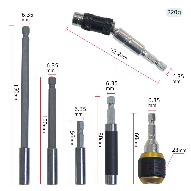Flexible Magnetic Swiveling Bit Tip Holder Bar Set Chuck Adapter Extender Pivot Impact Driver Screw Pivoting Screwdriver Release