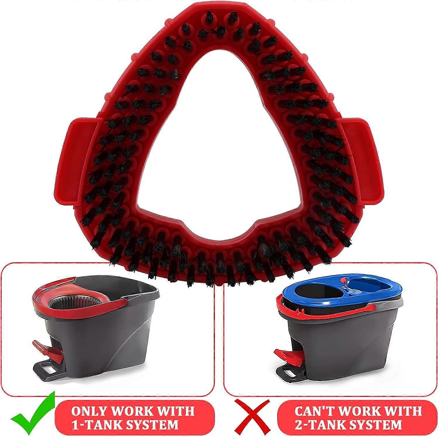 Mop Heads Replacement Scrubbing Brush Mop Head for Vileda Turbo Spin Mop, Hard Bristle Carpet Brush Cleaning Brush for Bathroom Garage Kitchen1x Brush 1x Brush — image 2
