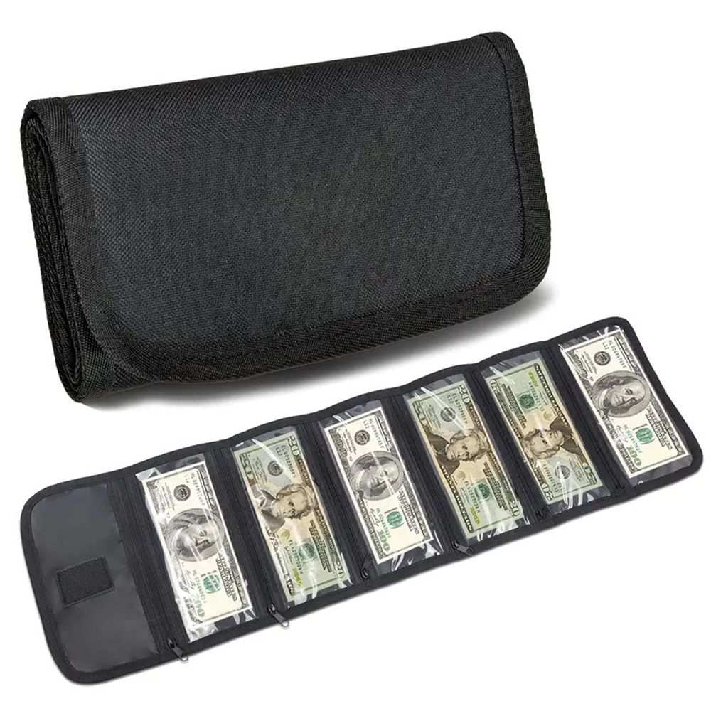 Money Organizer for Cash with 6 Zippered Pocket Multipack Money Pouch, Cash Bill Organizer, Money Bag Small Travel Money Holder for Budgeting, Receipt and Tips