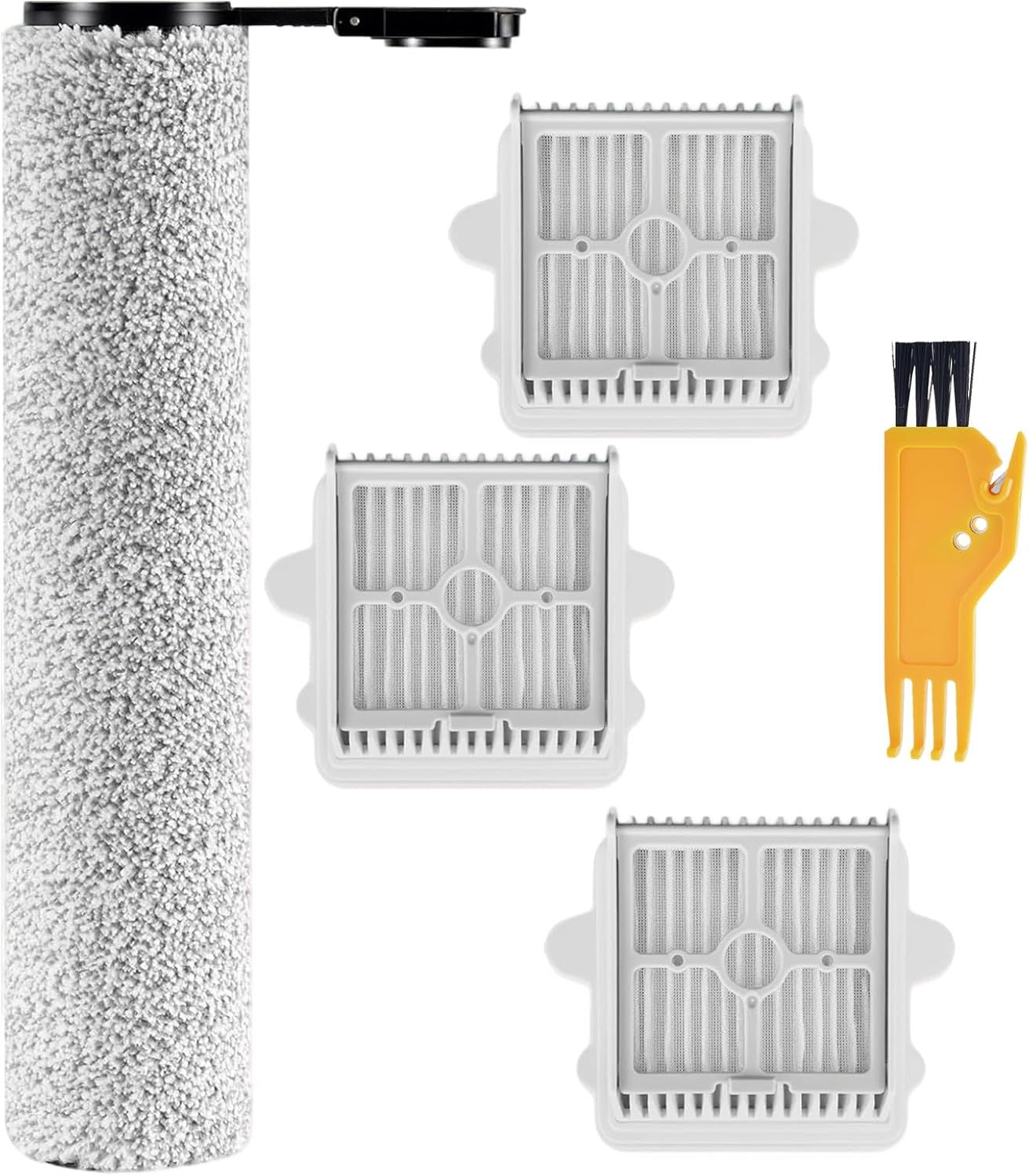 Soft Roller Brush and Vacuum Filter Replacement Compatible with Roborock F25/ F25 ACE/ F25 ALT/ F25 LT/ F25 RT Cordless Wet Dry Vacuum Cleaner, 1 Roller Brush