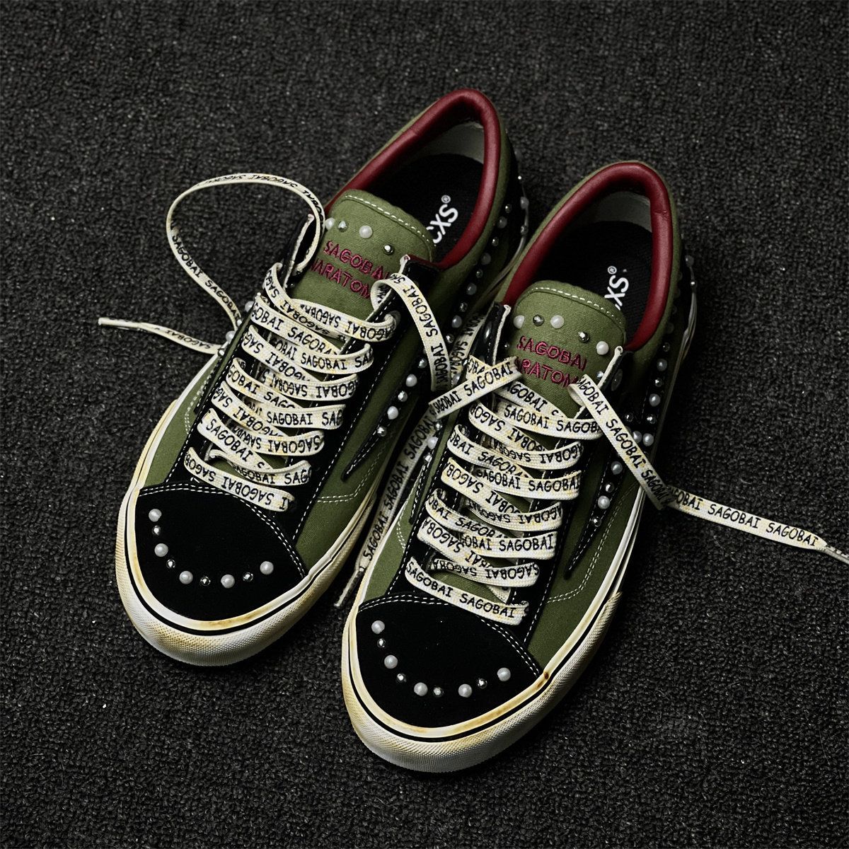 Vintage Skate Shoes Distressed Sneakers Retro Lightning Shoes Worn-In Casual - Gray-black - Size 8(AU8/EU41) — image 5