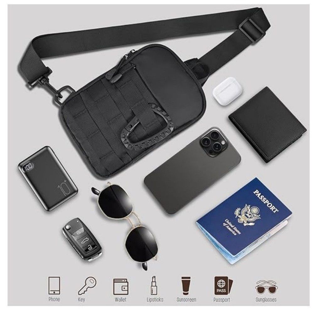 Mens Sling Bag Small Crossbody Sling Bag, Mini Chest Bag Waterproof Shoulder Bag for Men Women — image 3