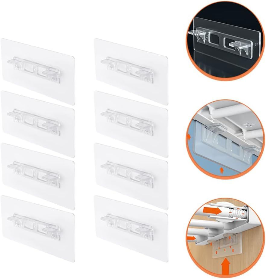 8 Piece Transparent PVC Shelf Brackets for Cabinets and Bookcases โ image 6